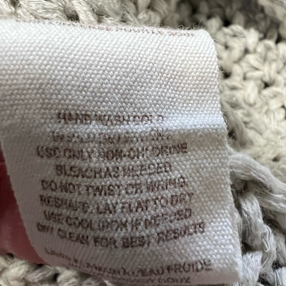 Free People sweater loose cotton knit wide neck sweater oatmeal gray medium - Picture 4 of 11